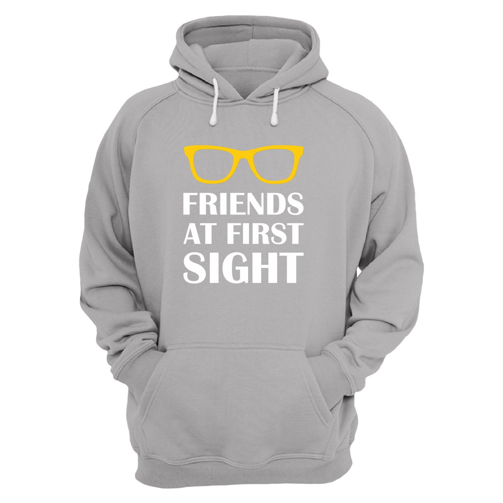 Парные толстовки с капюшоном для двоих друзей c надписью Friends at first sight