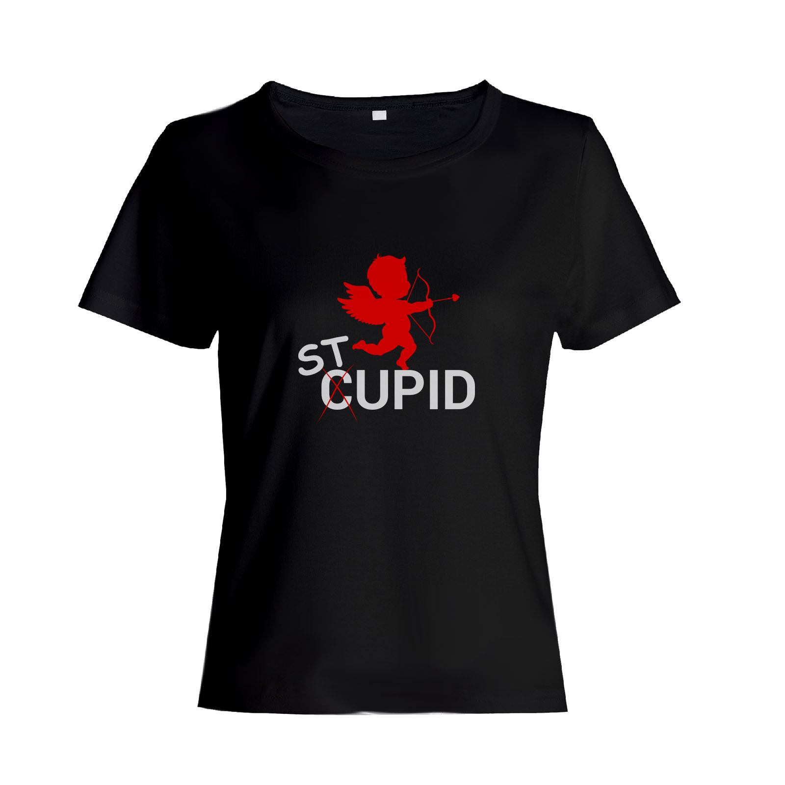 Футболка ко дню влюбленных с принтом Stupid Cupid