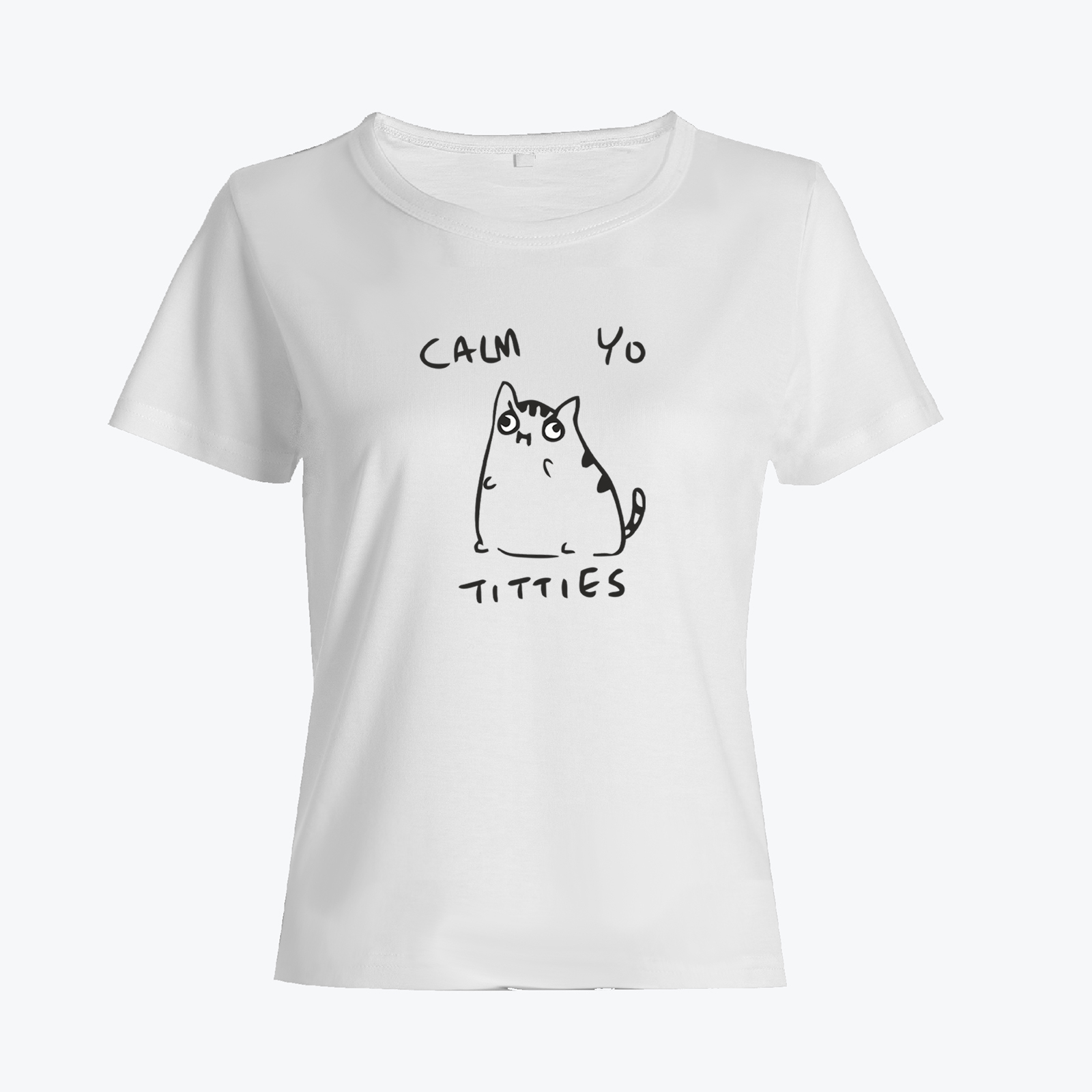 Футболка с котом Calm yo titties