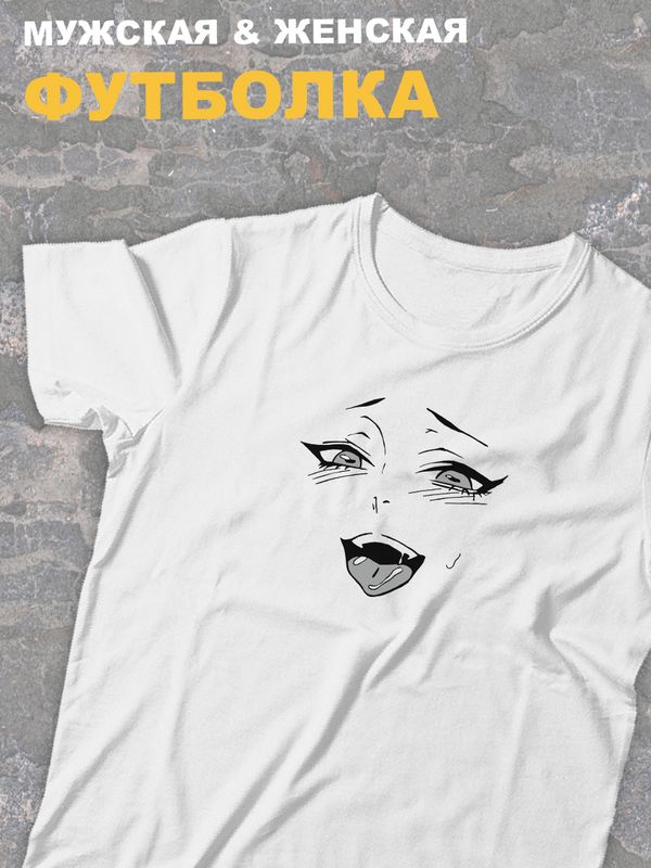 футболка оверсайз с принтом Хентай аниме ахегао манга.