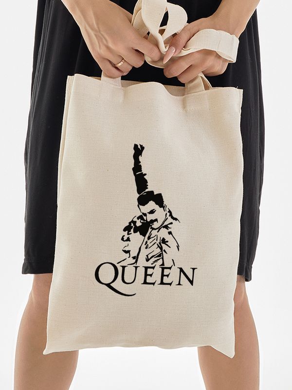 Шоппер с принтом и надписью