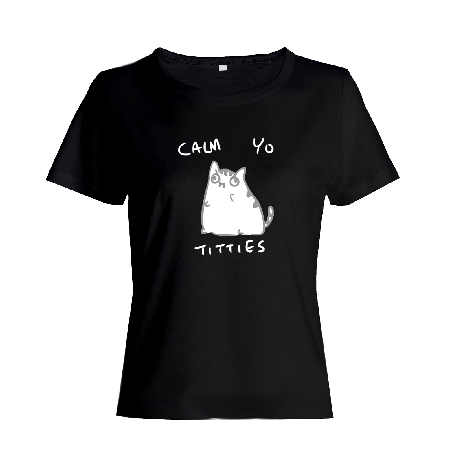 Футболка с котом Calm yo titties