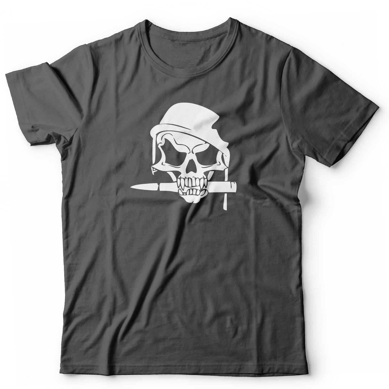 Футболка с черепом в шапке с палкой
