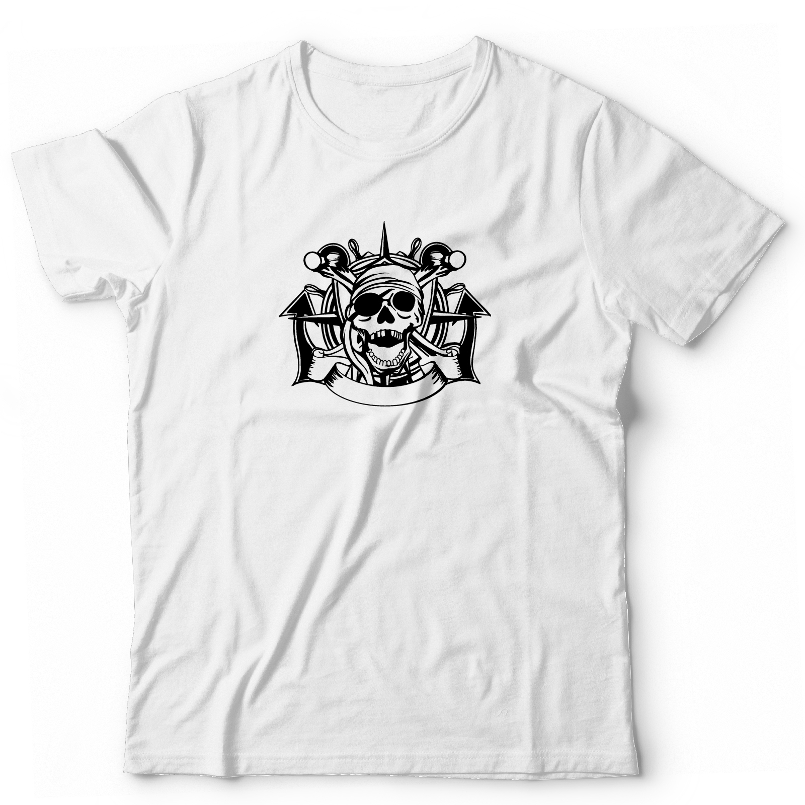 Футболка с черепом с якорем, с компасом оверсайз