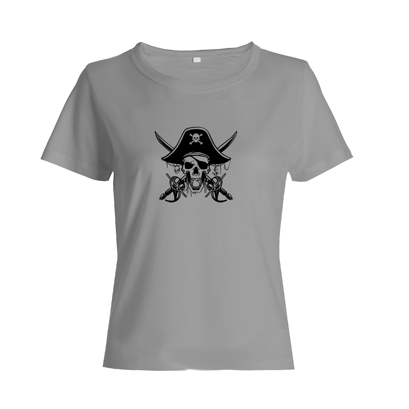Футболка с черепом Пират с саблями оверсайз с принтом