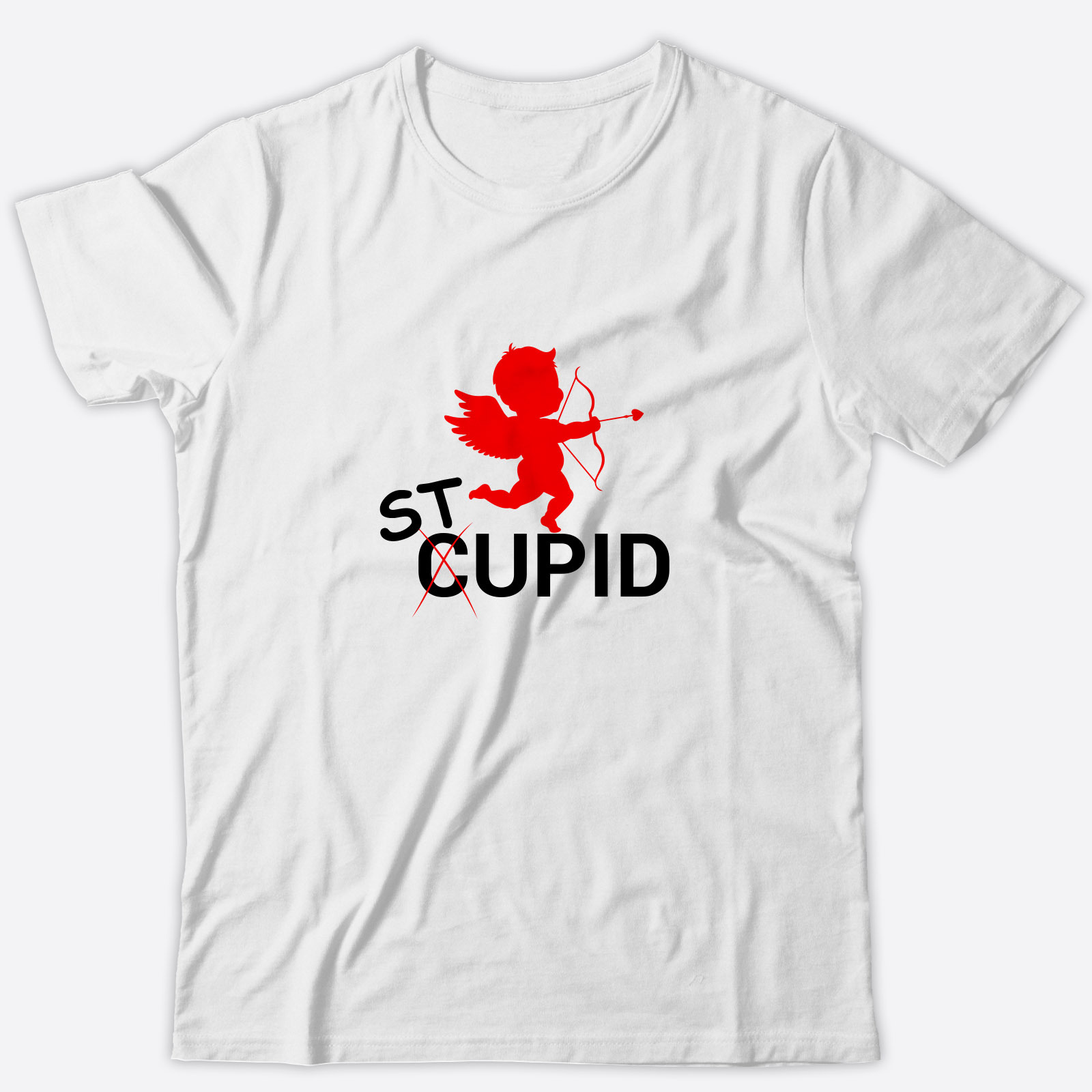 Футболка ко дню влюбленных с принтом Stupid Cupid