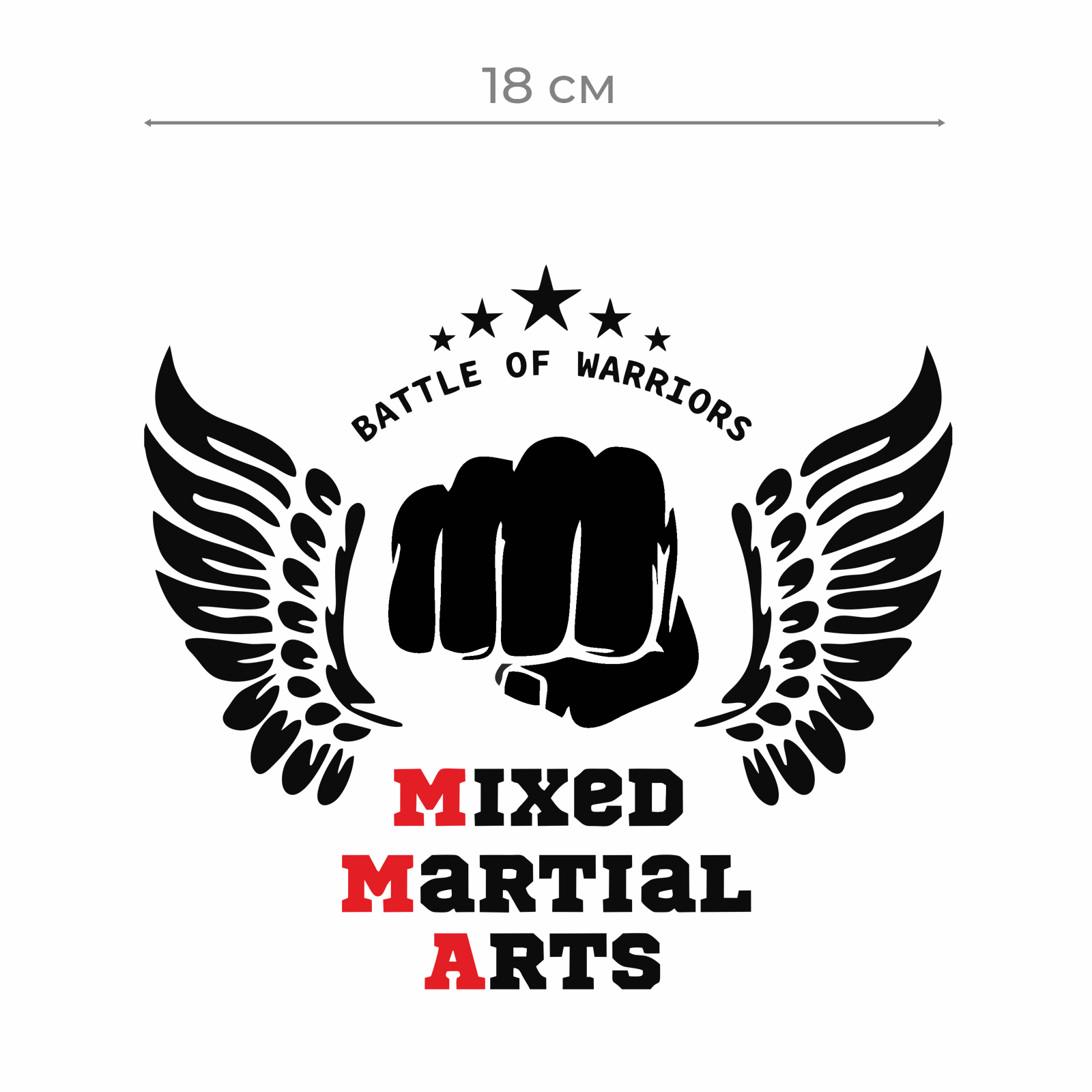 Наклейки на авто с принтом MMA / Стикеры для машин