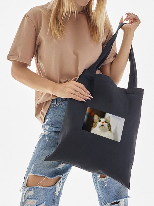 Шоппер с принтом и надписью