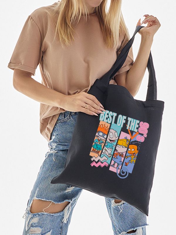 Шоппер с принтом и надписью