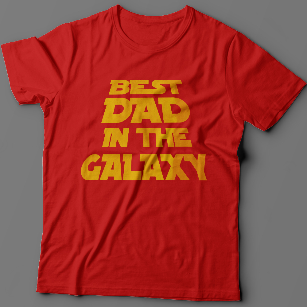 Футболка с надписью Best dad in the galaxy.