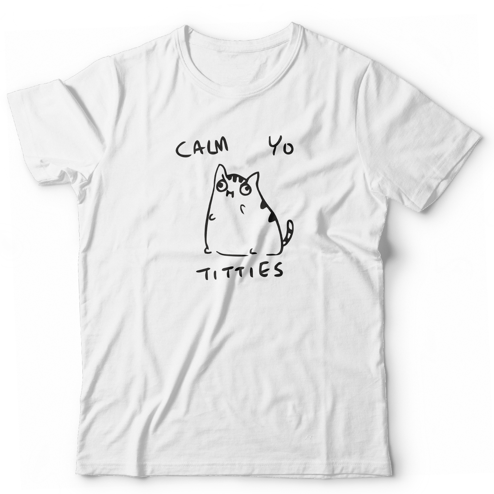 Футболка с котом Calm yo titties