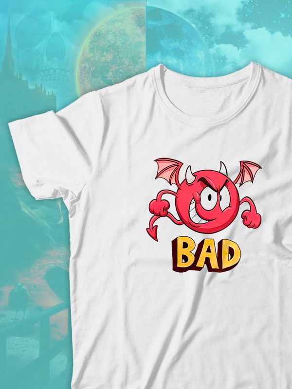 Парные футболки черт плохой смайл bad devil с принтом