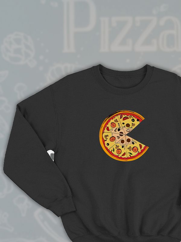 Парные свитшоты Пицца pizza черная мужская с принтом мем прикол для влюбленных пар парня и девушки, двоих подруг и друзей, мемная, прикольная парная одежда underground y2k style оверсайз Парные свитшоты Пицца pizza черная мужская с принтом мем прикол для влюбленных пар парня и девушки, двоих подруг и друзей, мемная, прикольная парная одежда underground y2k style оверсайз