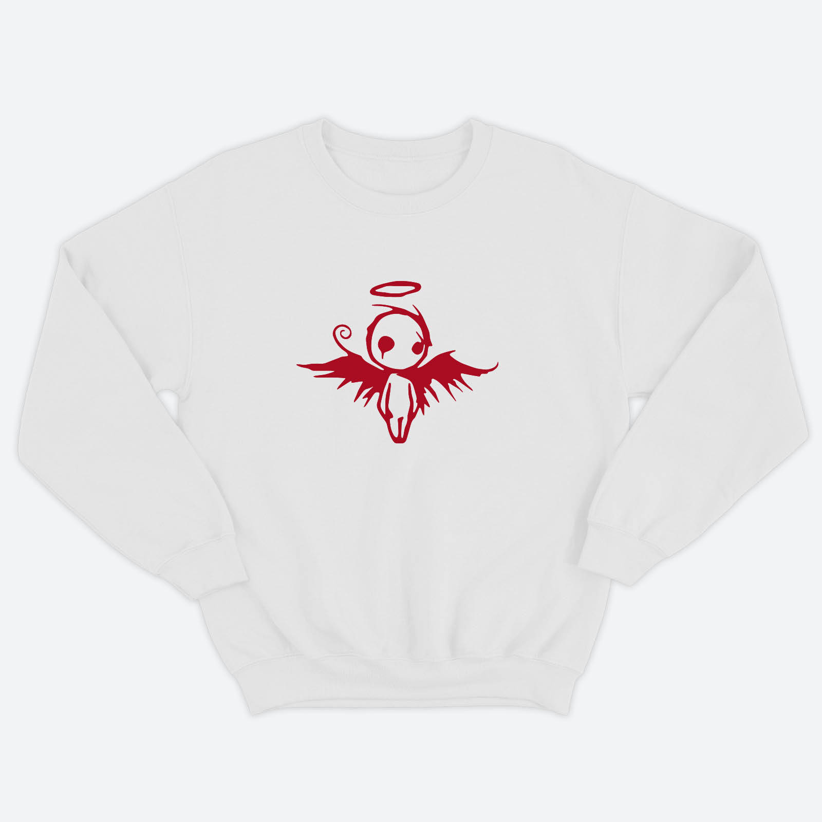 Женский свитшот с прикольным принтом Ангел / Женская толстовка без капюшона с надписью