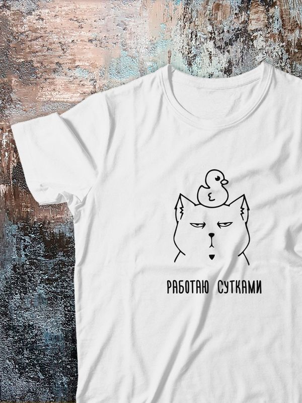 Футболка с мемом котом