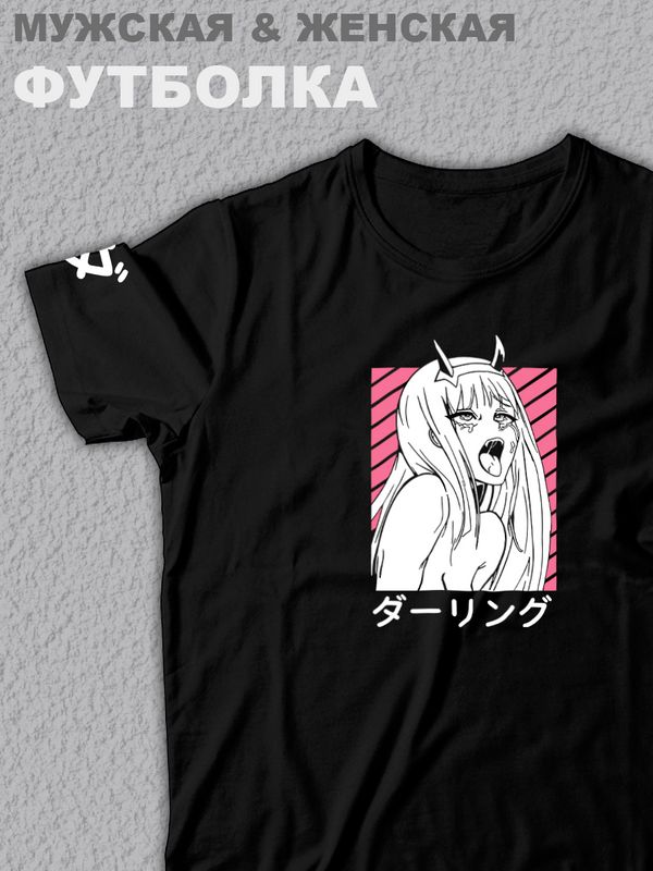 Футболка оверсайз с принтом аниме Zero Two