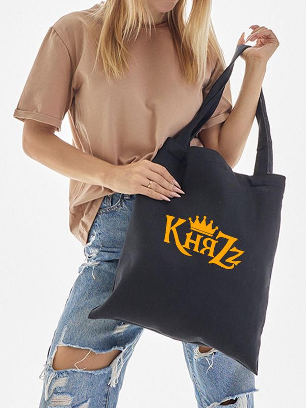 Шоппер с принтом и надписью