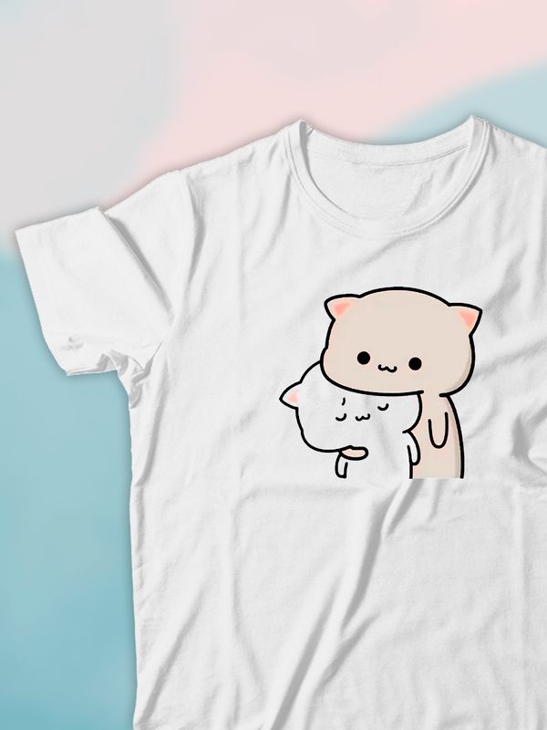 Парные футболки Mochi cats chibi cat с принтом