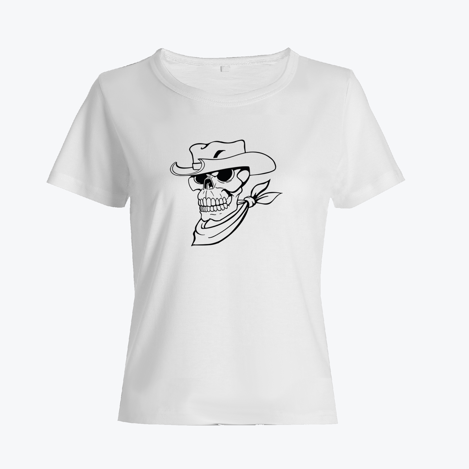 Футболка с черепом в ковбойской шляпе