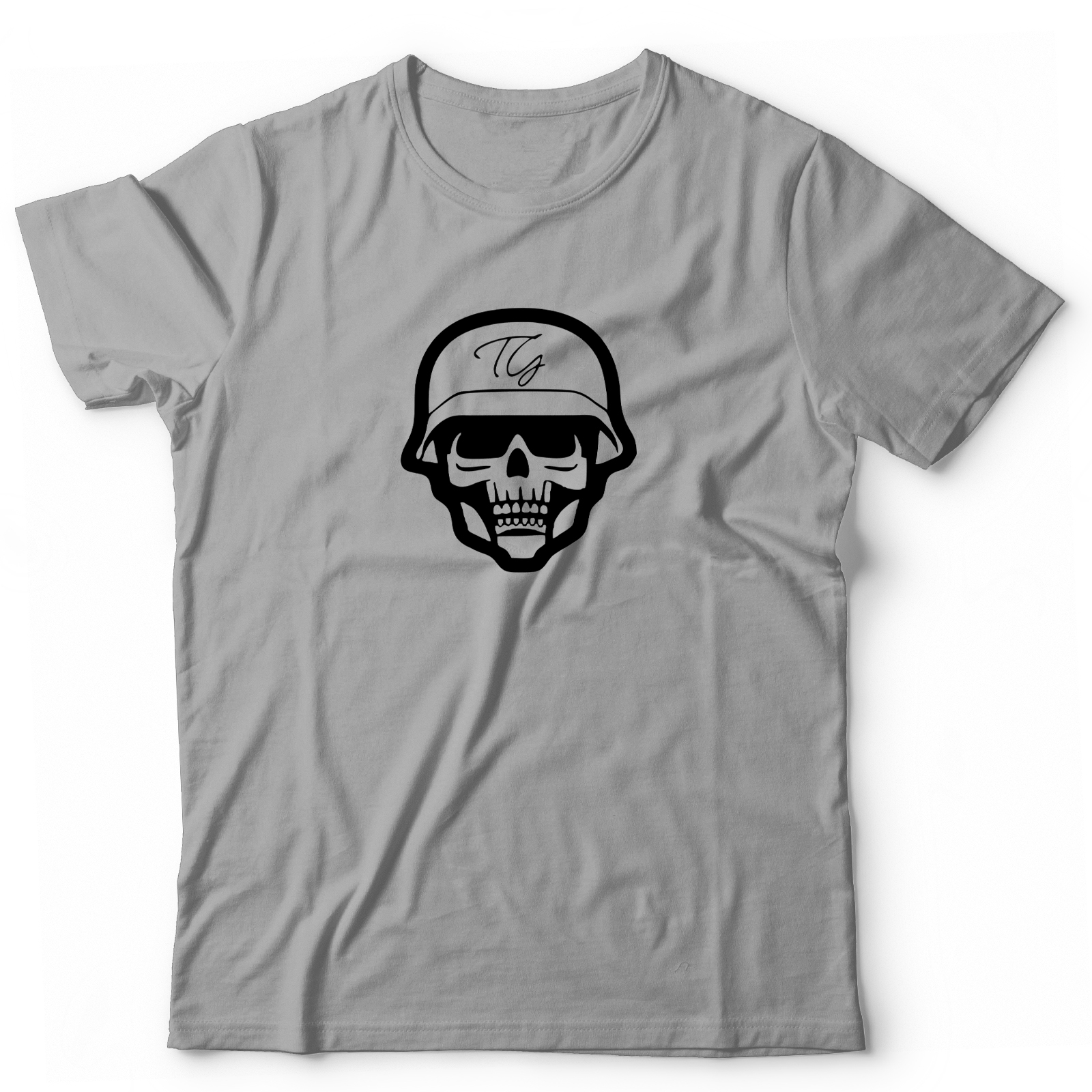 Футболка с черепом с подписью в шлеме оверсайз