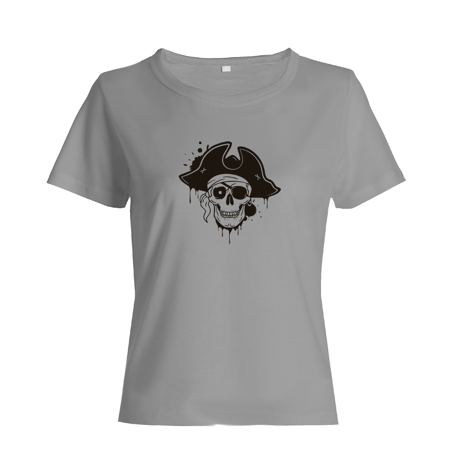 Футболка с черепом Пират в шляпе с принтом