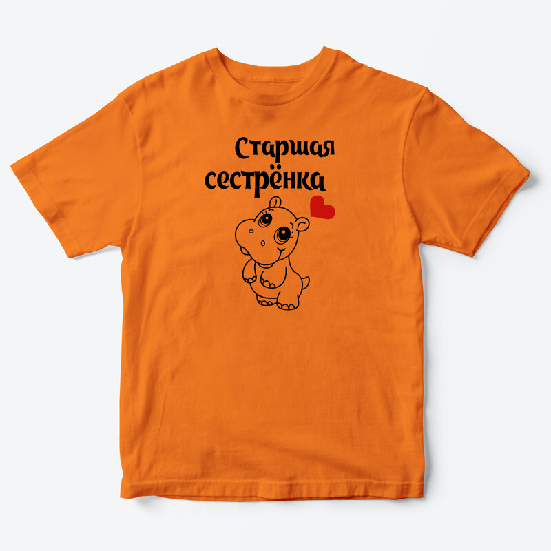 Детская футболка для девочки с рисунком Старшая сестренка