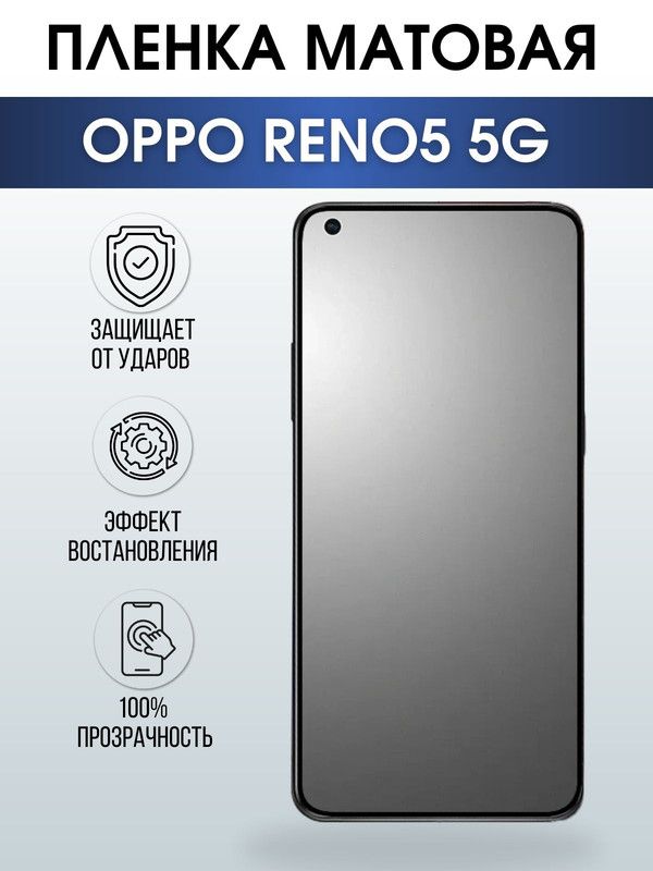 Защитная гидрогелевая пленка на телефон OPPO RENO5 5G, матовая гелевая пленка на смартфон OPPO RENO5 5G, для защиты экрана телефона