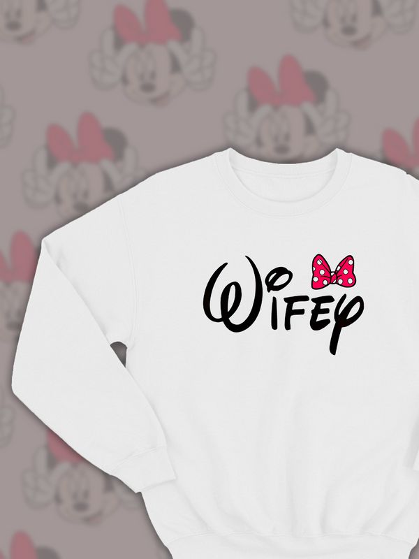 Парные свитшоты Wifey жена Дисней Парные свитшоты Wifey жена Дисней