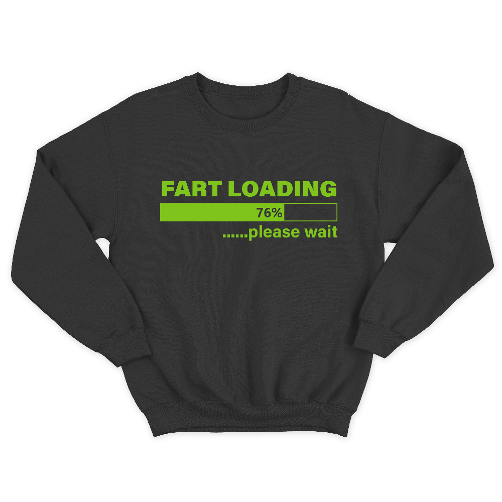 Прикольный свитшот с надписью Fart loading, please wait.