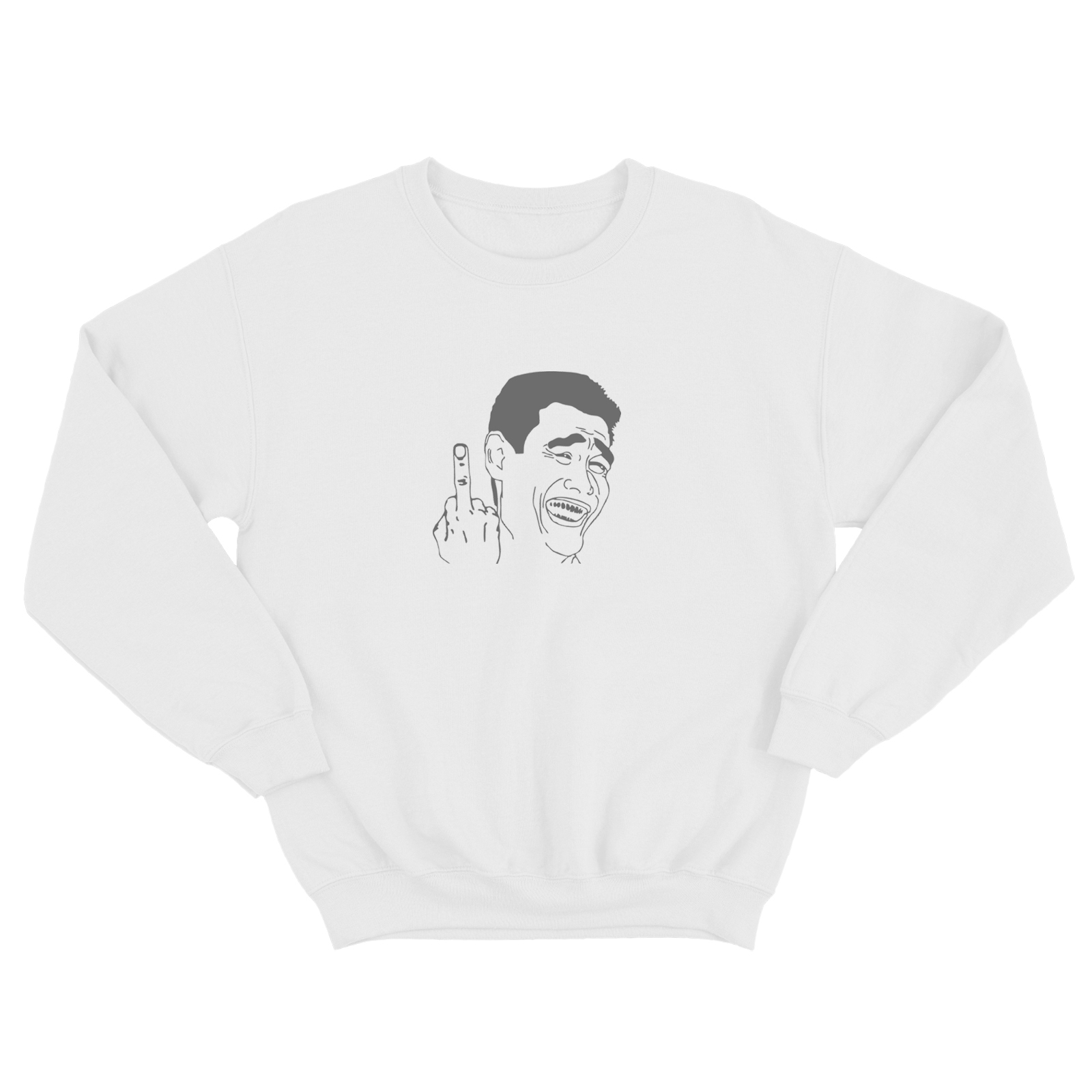 Мужской свитшот с прикольным принтом Покер фэйс. Смешная толстовка без капюшона