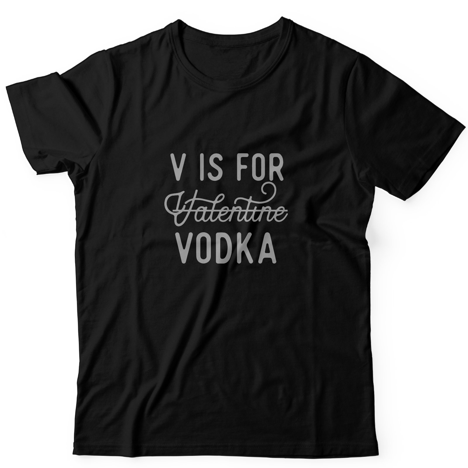 Футболка ко дню влюбленных с принтом V is Vodka