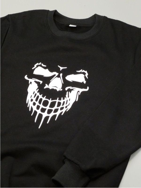 Мужской свитшот с черепом / Оригинальная толстовка без капюшона с принтом черепа