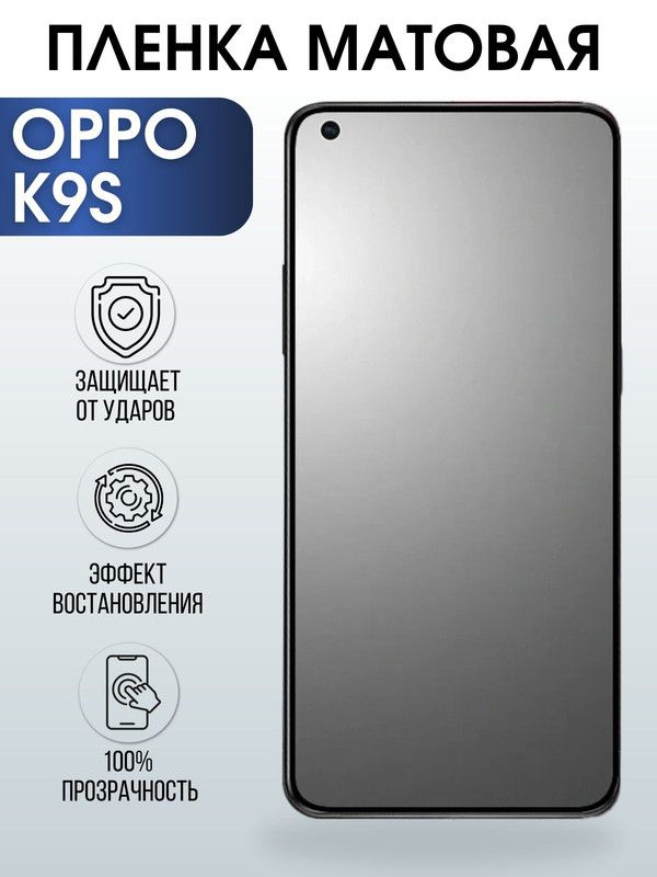 Защитная гидрогелевая пленка на телефон OPPO K9S, матовая гелевая пленка на смартфон OPPO K9S, для защиты экрана телефона