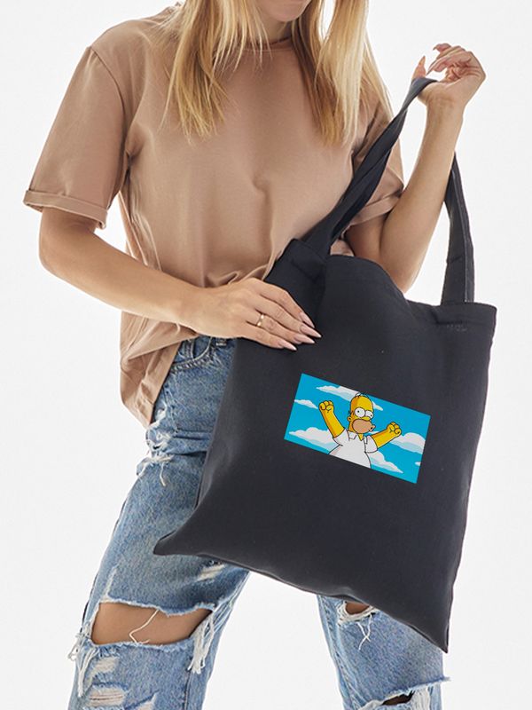 Шоппер с принтом и надписью