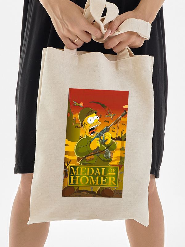 Шоппер с принтом и надписью