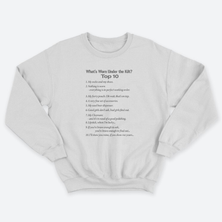 Женский свитшот с принтом What is worn uder the knit.