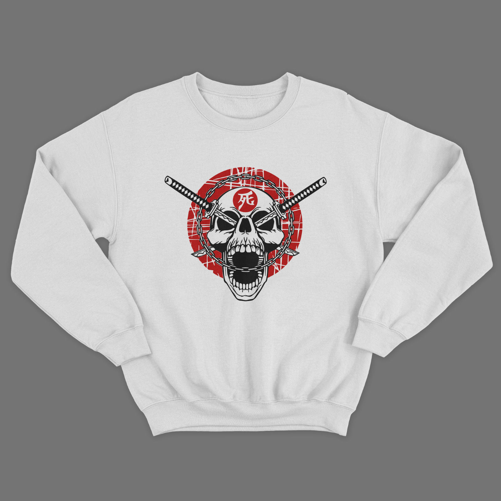 Женский свитшот с черепом / Молодежная толстовка без капюшона с принтом черепа