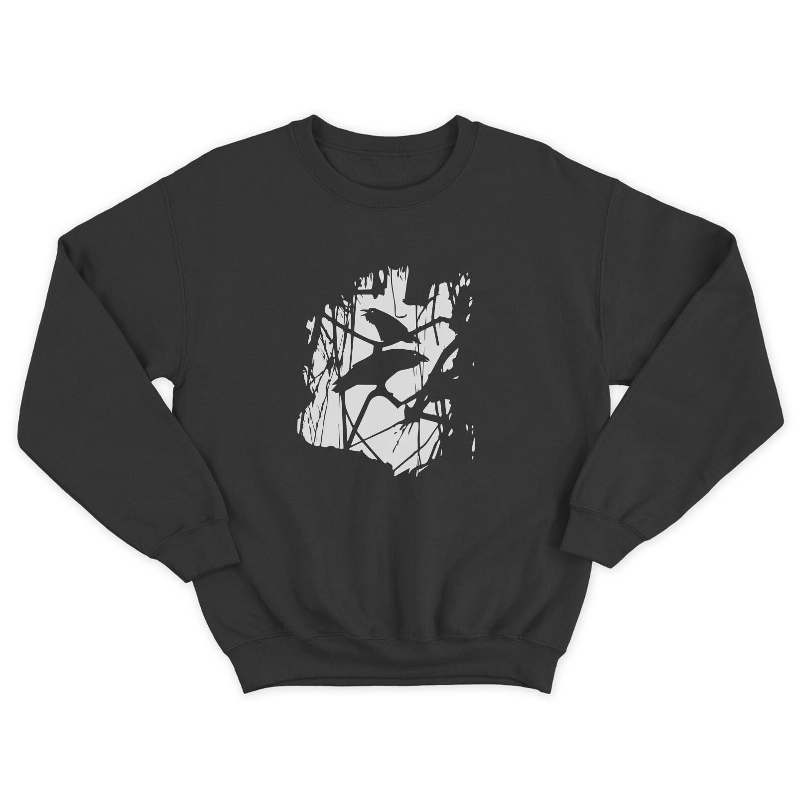 Женский свитшот с прикольным принтом Ворона / Женская толстовка без капюшона с надписью