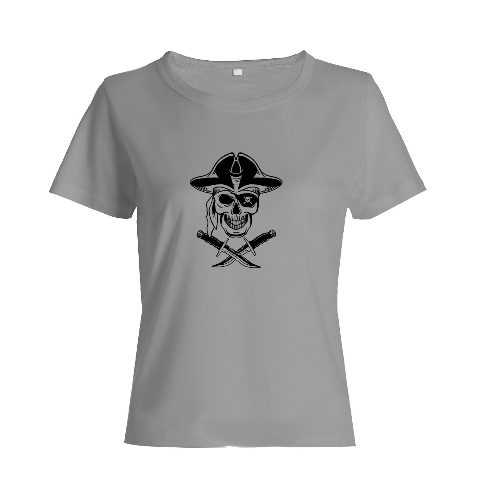 Футболка с черепом с саблями, с повязкой оверсайз