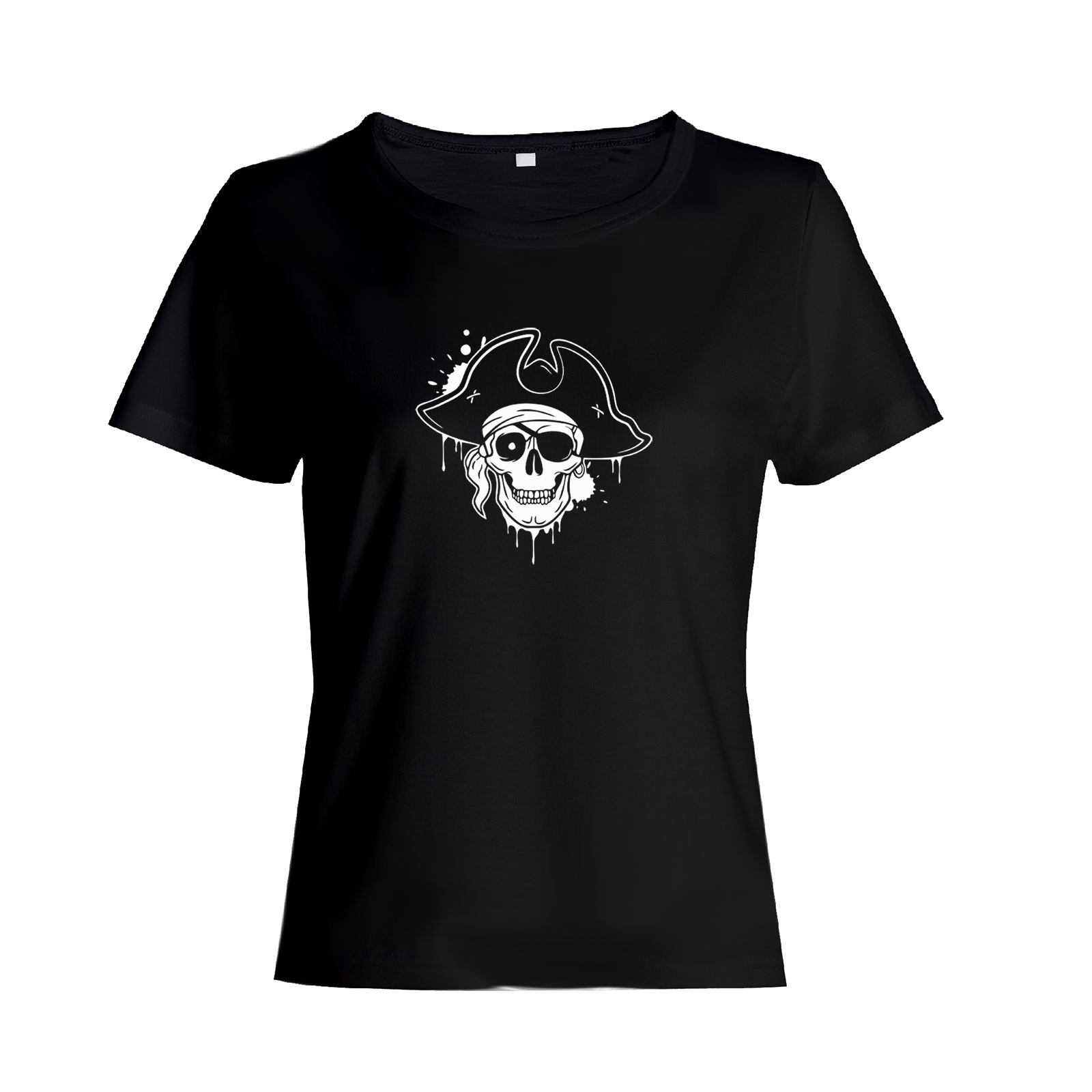 Футболка с черепом Пират в шляпе с принтом