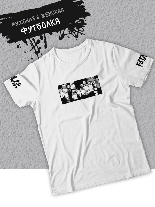 футболка оверсайз летняя с принтом аниме Акацуки надписью