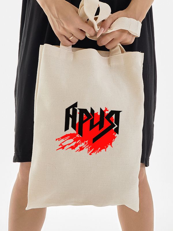 Шоппер с принтом и надписью