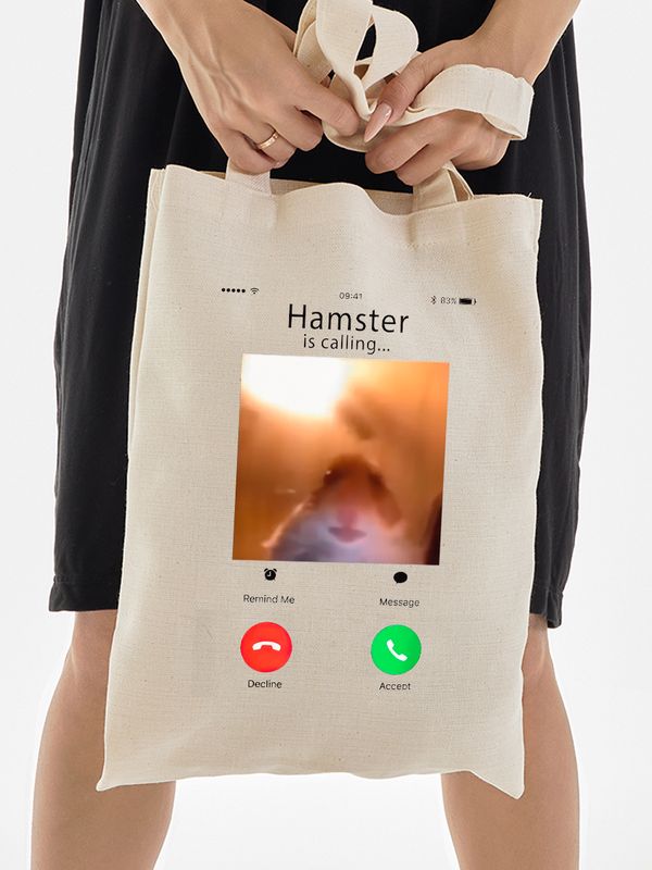 Шоппер с принтом и надписью