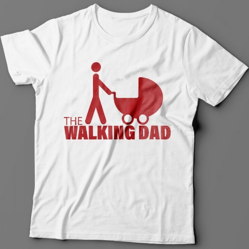Футболка с надписью The walking dad.