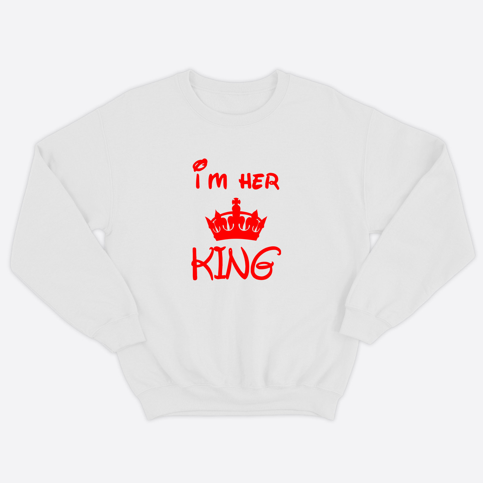 Парные свитшоты для двоих мужа и жену влюбленных с принтом Her King & His Queen / Толстовка без капюшона для пары Парные свитшоты для двоих мужа и жену влюбленных с принтом Her King & His Queen / Толстовка без капюшона для пары