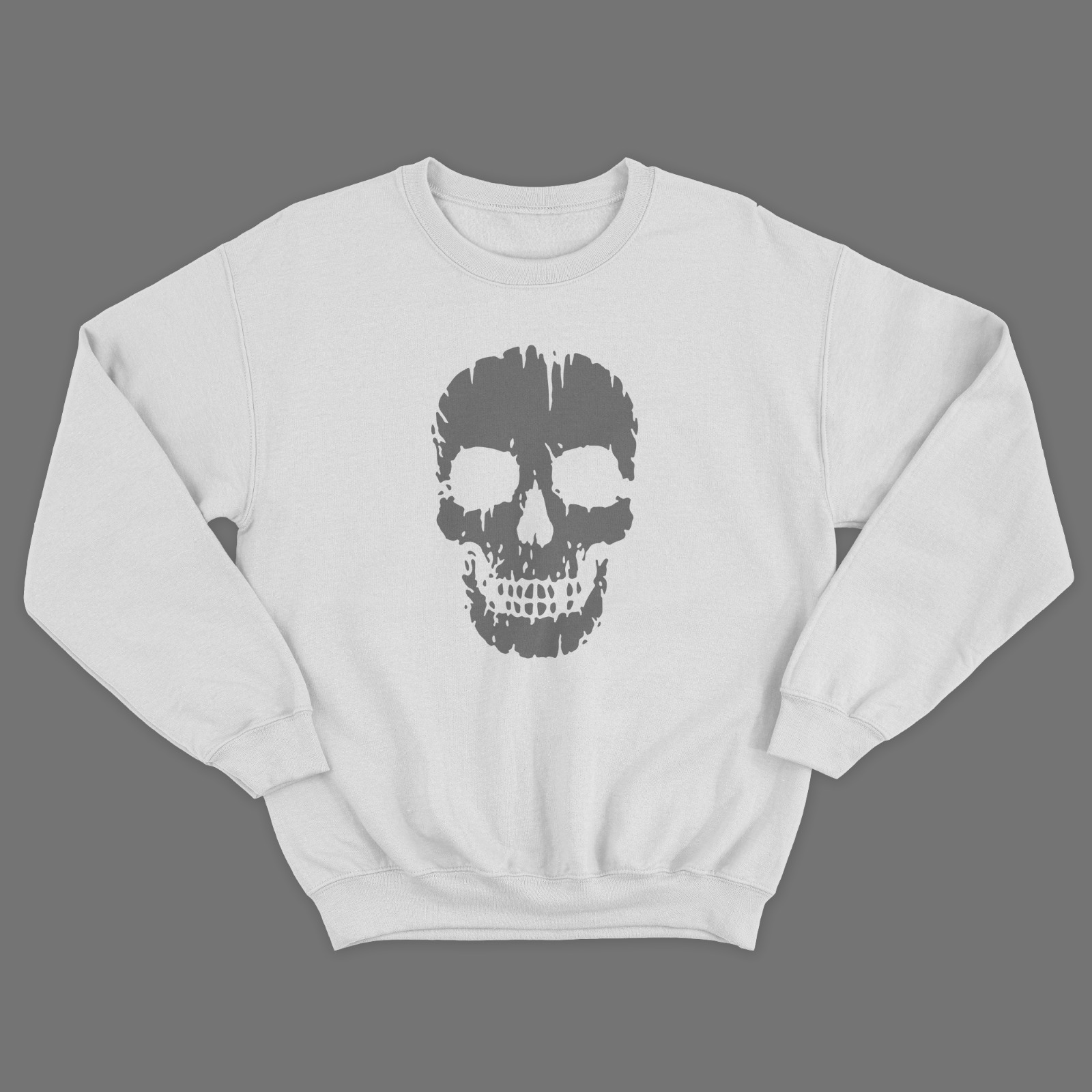Мужской свитшот с черепом / Оригинальная толстовка без капюшона с принтом черепа