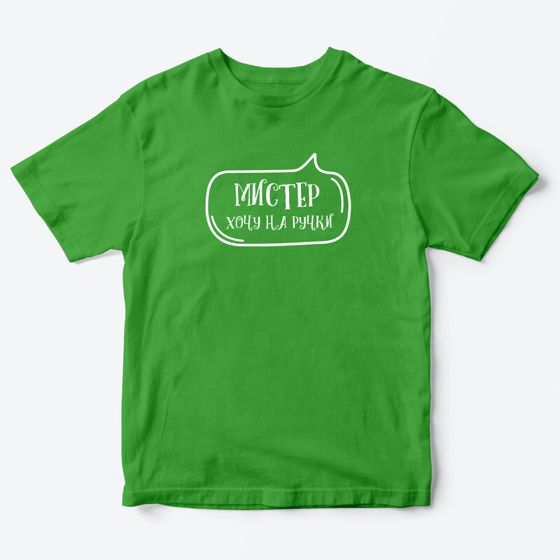 Футболка для детей с надписью Мистер хочу на ручки
