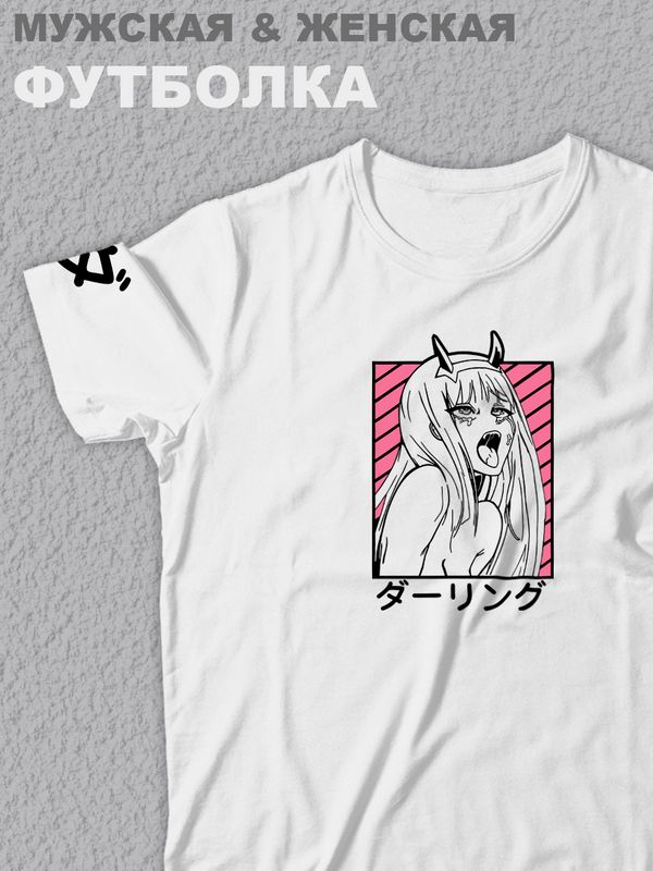 Футболка оверсайз с принтом аниме Zero Two