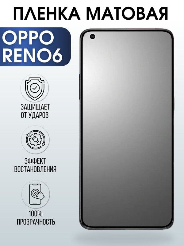 Защитная гидрогелевая пленка на телефон OPPO RENO6, матовая гелевая пленка на смартфон OPPO RENO6, для защиты экрана телефона