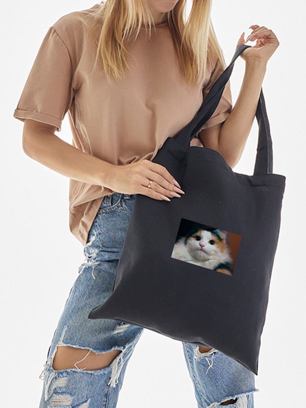 Шоппер с принтом и надписью